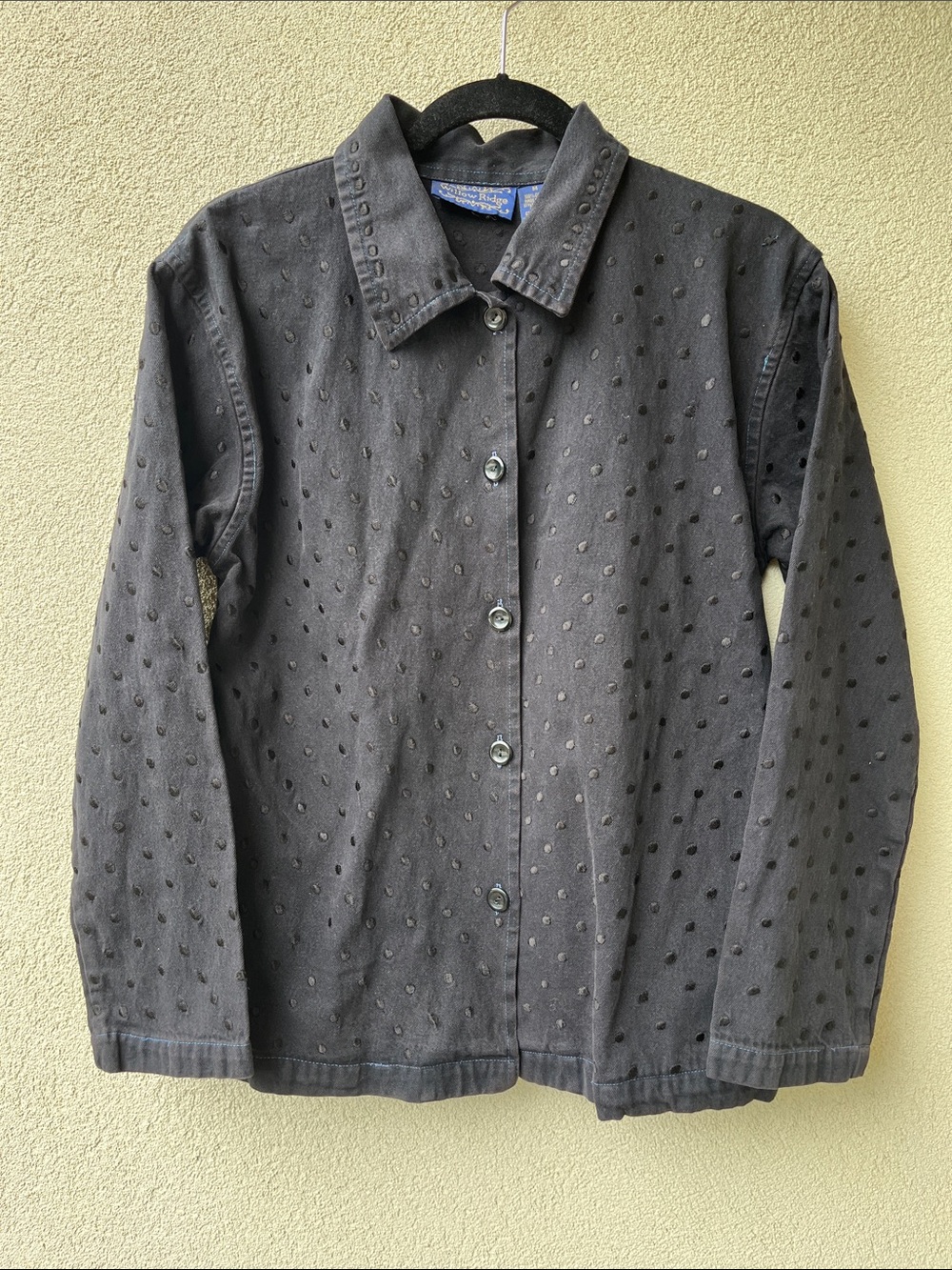 Embroidered Dot Button Up Shirt